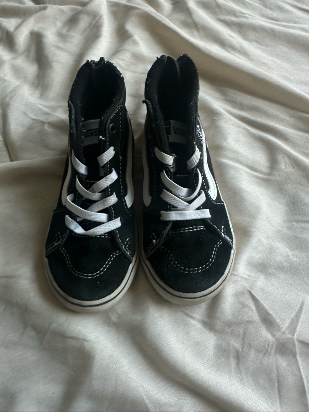 Vans Kids Black and White High-Top Sneakers